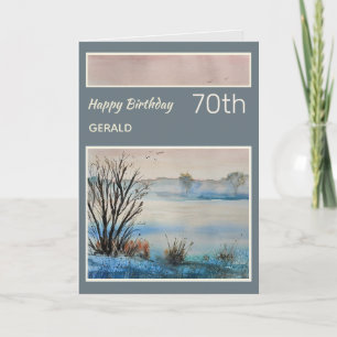Tarjeta de cumpleaños 70 de naturaleza panorámica 