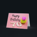 Tarjeta de cumpleaños 70 de tenis sobre fondo rosa<br><div class="desc">Tarjeta de cumpleaños 70 de tenis sobre fondo rosa</div>