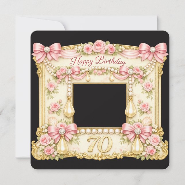 Tarjeta de cumpleaños 70 Marie Antoinette estilo r (Anverso)