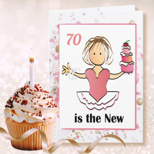 Tarjeta de cumpleaños 70 para ella - Graciosa y p