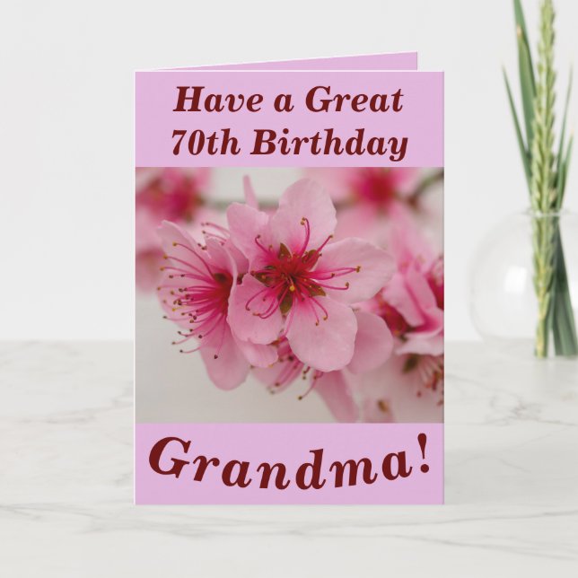 Tarjeta de cumpleaños 70 para la abuela brillante  (Anverso)