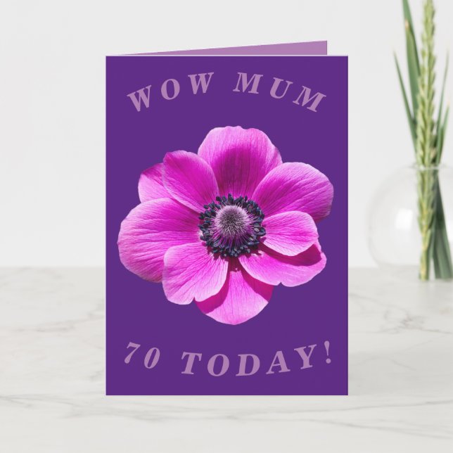 Tarjeta de cumpleaños 70 para Mamá brillante y aud (Anverso)