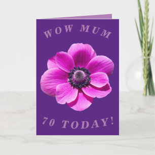 Tarjeta de cumpleaños 70 para Mamá brillante y aud