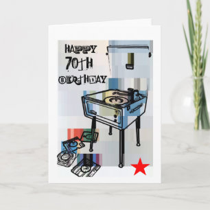 Tarjeta de cumpleaños 70 Retro Happy
