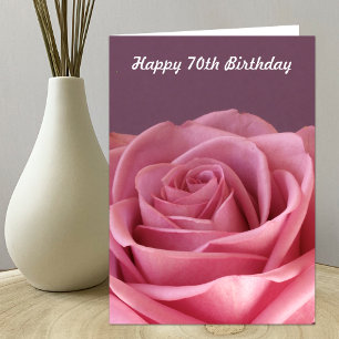 Tarjeta de cumpleaños 70 Rosa