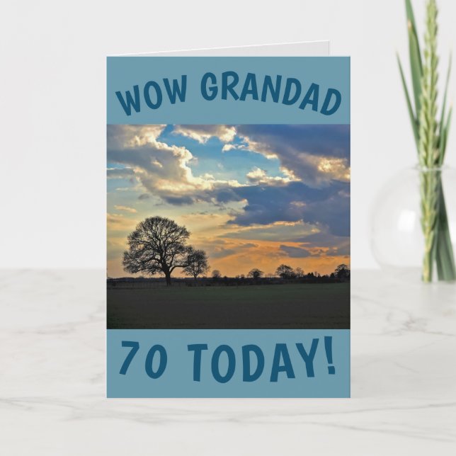 Tarjeta de cumpleaños 70 Sunset Sky para papá (Anverso)