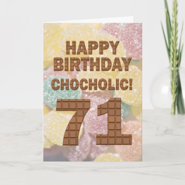 Tarjeta de cumpleaños 71 Chocolólica (Anverso)