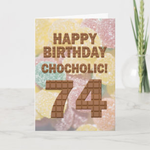 Tarjeta de cumpleaños 74 de color chocolate