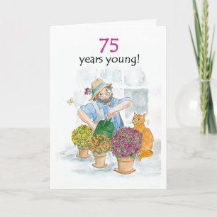Tarjeta de cumpleaños 75 - Jardinero