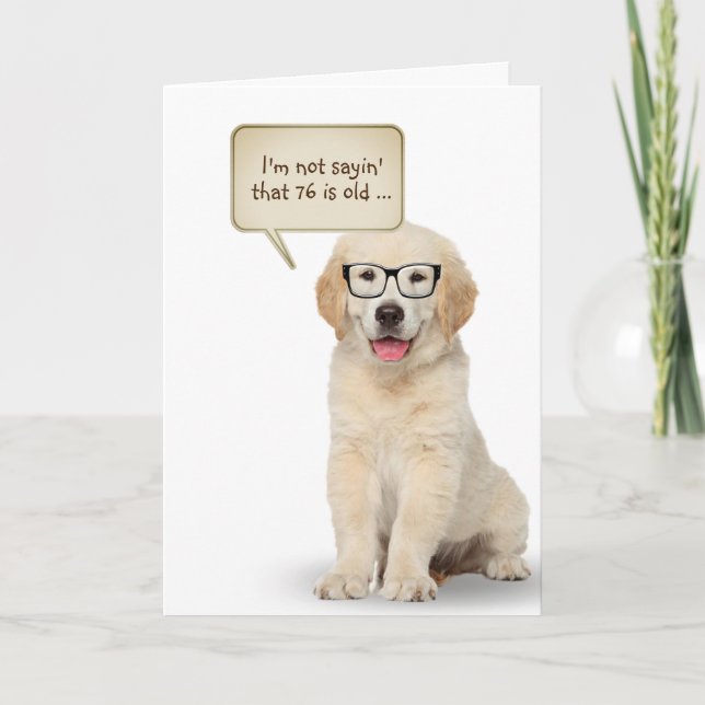 Tarjeta de cumpleaños 76 de Golden Retriever Puppy (Anverso)