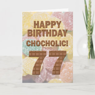 Tarjeta de cumpleaños 77 de color chocolate