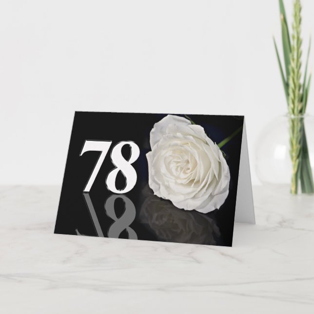 Tarjeta de cumpleaños 787º con rosa blanco clásico (Anverso)