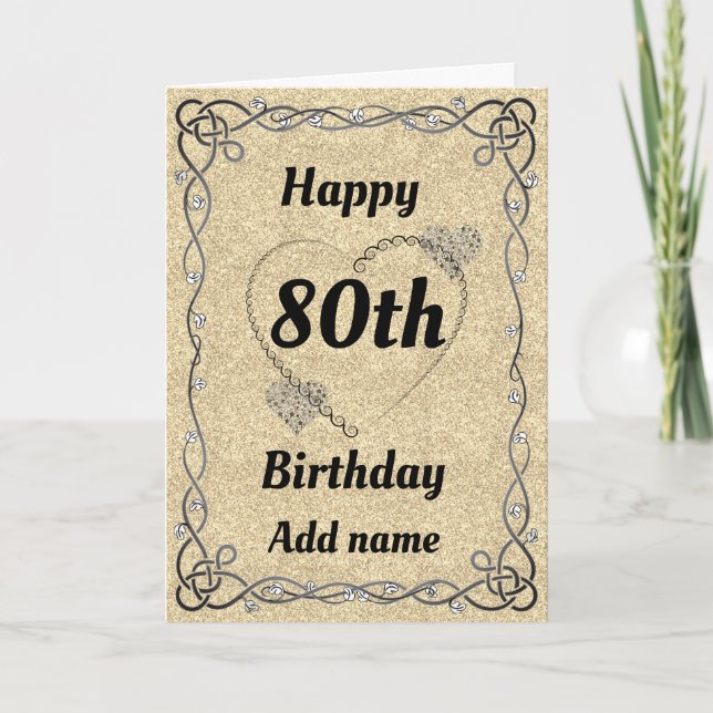 Tarjeta de cumpleaños 80 de bonito especial (Anverso)