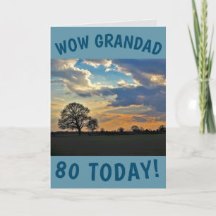 Tarjeta de cumpleaños 80 del Sunset Sky para papá