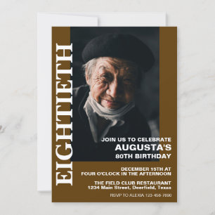 Tarjeta de cumpleaños 80 elegante negro y dorado -