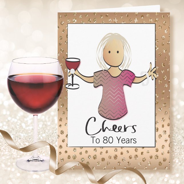 Tarjeta de cumpleaños 80 elegante y lujosa para el (Subido por el creador)