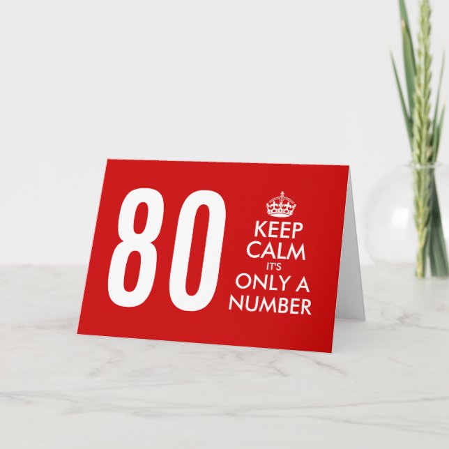Tarjeta de cumpleaños 80 | Mantén la calma, es sol (Anverso)