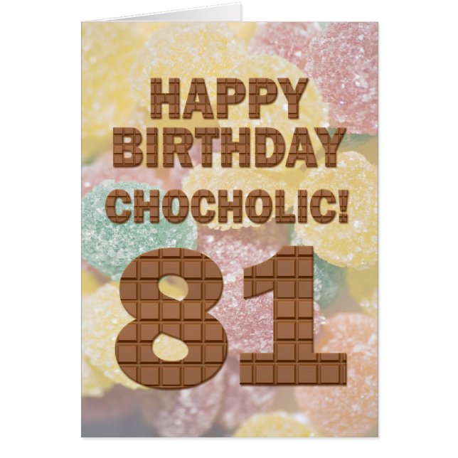 Tarjeta de cumpleaños 81 Chocolólica (Frente)