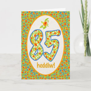 Tarjeta de cumpleaños 85 en galés, Marigolds de ma