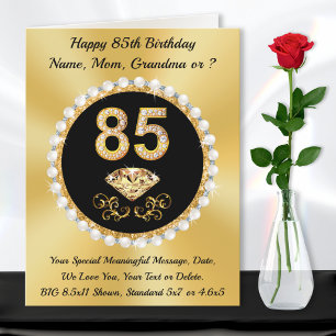 Tarjeta de cumpleaños 85 para mujer, madre, abuela