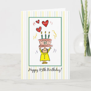 Tarjeta de cumpleaños 85 para una mujer, humor