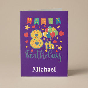 Tarjeta de cumpleaños 8 feliz