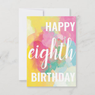 Tarjeta de cumpleaños 8 feliz ("Gradientes de acua