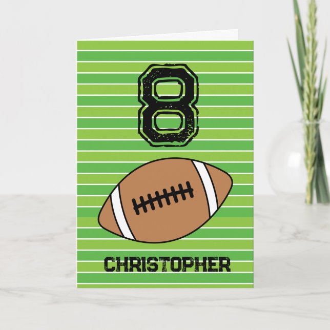 Tarjeta de cumpleaños 8 para el Fútbol Verde (Anverso)