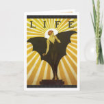 Tarjeta de cumpleaños 90 de Art Deco Life<br><div class="desc">Esta magnífica tarjeta de cumpleaños estilo Deco tiene la cubierta de la revista Life de la época de Cole Phillips Halloween. Esto es por el cumpleaños 90 de la abuela.</div>