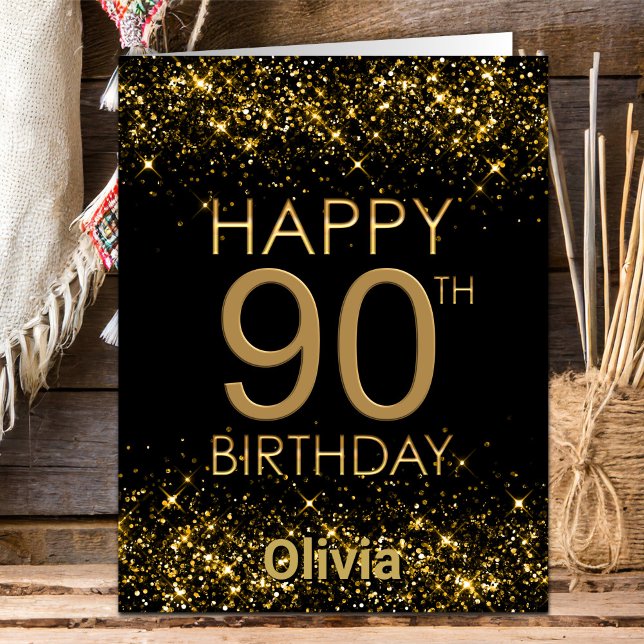 Tarjeta de cumpleaños 90 de Black Gold (Subido por el creador)