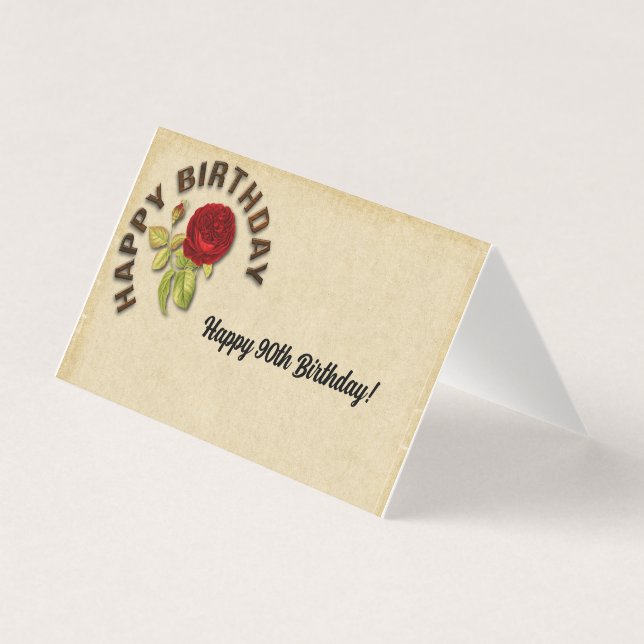 Tarjeta de cumpleaños 90 feliz (Anverso)