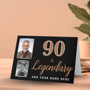 Tarjeta de cumpleaños 90 & Legendarias 2 Fotos 90 
