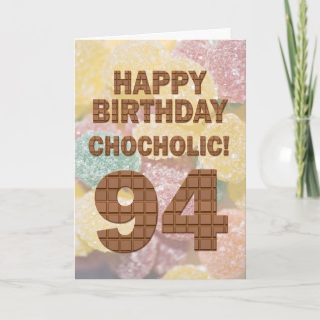 Tarjeta de cumpleaños 94 de color chocolate (Anverso)