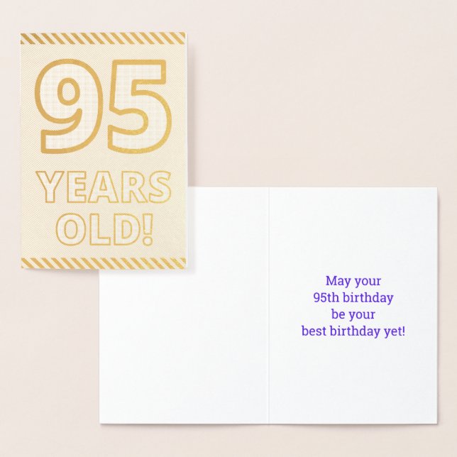 Tarjeta de cumpleaños "¡95 AÑOS!" con relieve de l (Demostración)