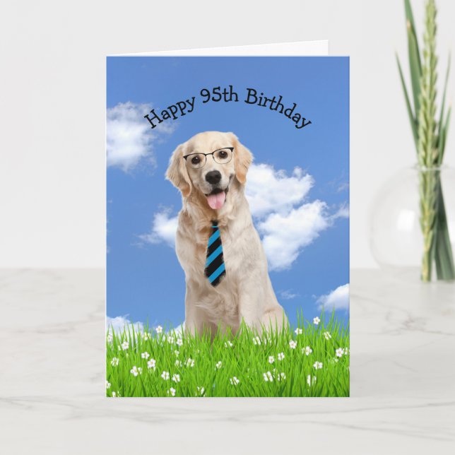 Tarjeta de cumpleaños 95 de Golden Retriever (Anverso)