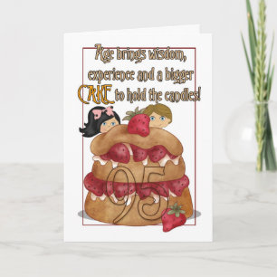 Tarjeta de cumpleaños 95 - Humor - Pastel