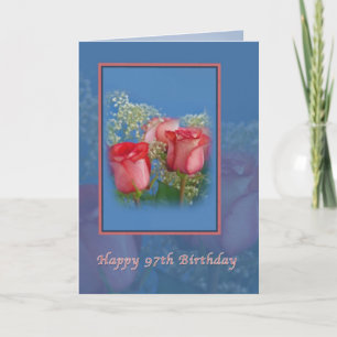 Tarjeta de cumpleaños 97 con rosas rojas