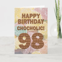 Tarjeta de cumpleaños 98 de color chocolate