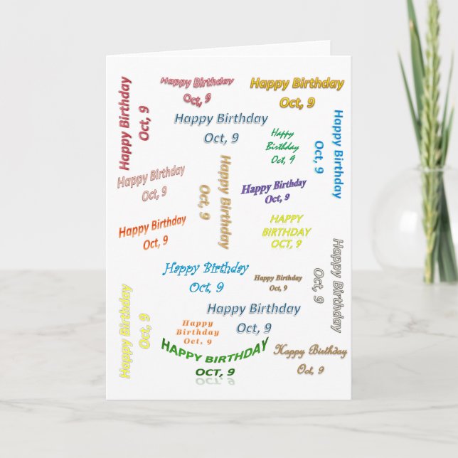 Tarjeta de Cumpleaños 9 de Octubre (Anverso)