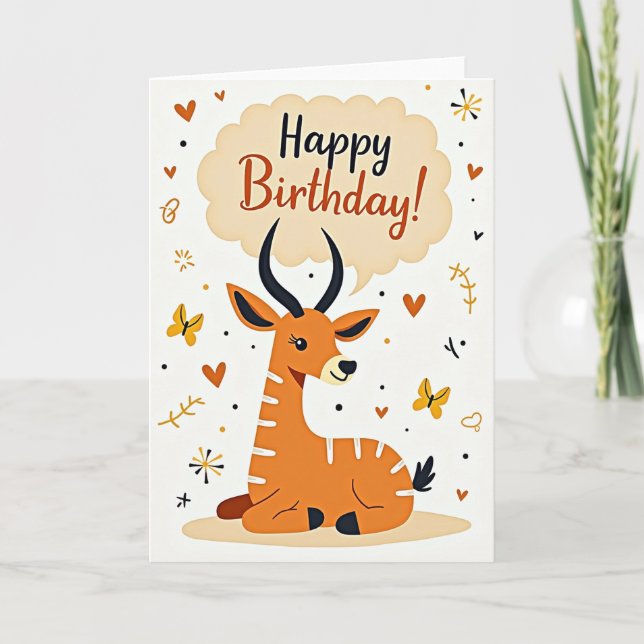 Tarjeta de cumpleaños a rayas alegres (Anverso)