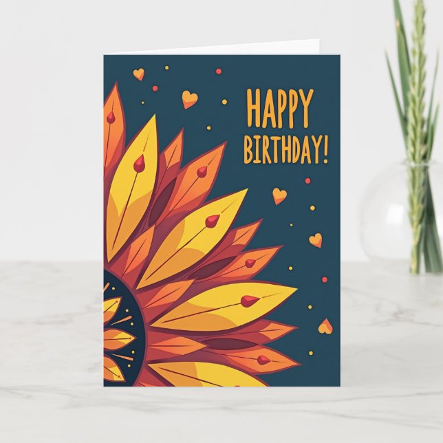 Tarjeta de cumpleaños abstracta (Anverso)