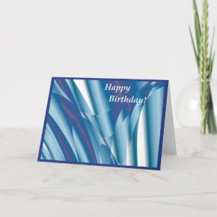 Tarjeta de cumpleaños abstracta azul que remolina
