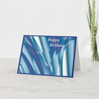 Tarjeta de cumpleaños abstracta azul que remolina