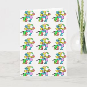Tarjeta de cumpleaños abstracta del perro del arte