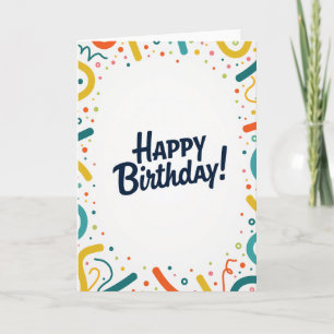 Tarjeta de cumpleaños abstracta jubilosa