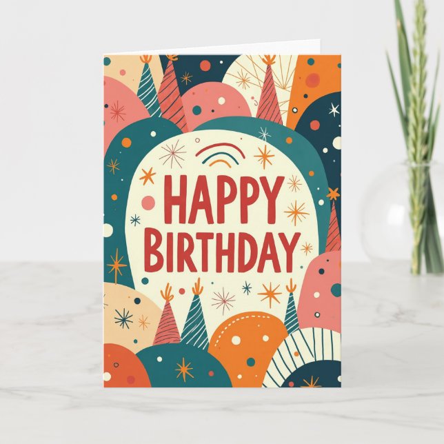 Tarjeta de cumpleaños abstracta vibrante (Anverso)