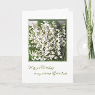 Tarjeta de cumpleaños. Abuela. Lily de las flores