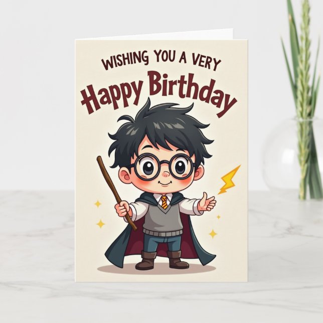 Tarjeta de cumpleaños académica mágica (Anverso)