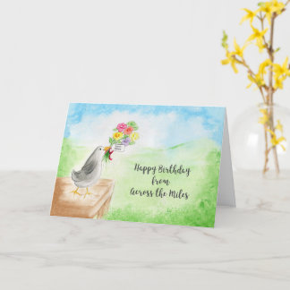 Tarjeta de cumpleaños Across the Miles Pájaro acua