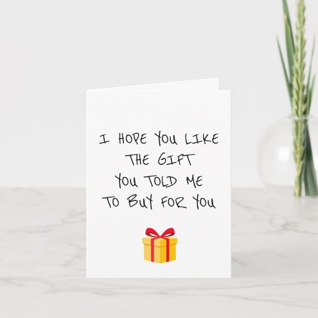 Tarjeta de cumpleaños actual de regalo divertida (Anverso)